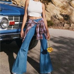 Forever 21 Blue Wide-Leg Jeans